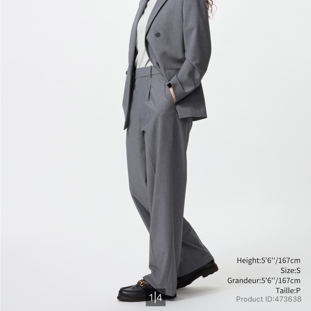 Uniqlo Pleated Wide Pants - Camel XS